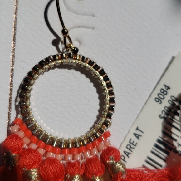 RUSH by Denis & Charles Tassel red earrings - Picture 2 of 4